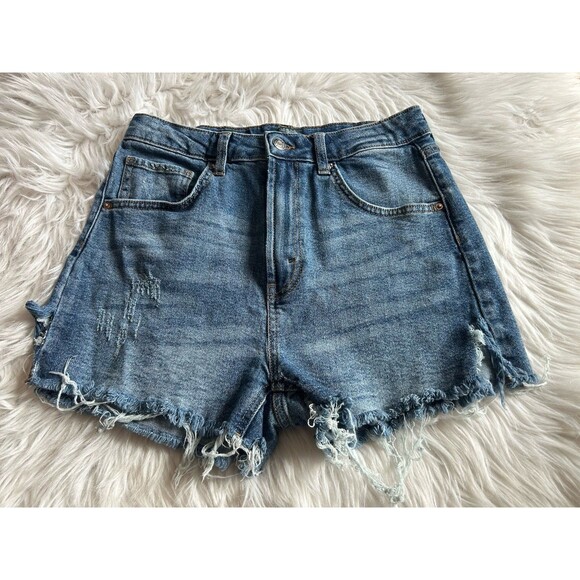 Wild Fable Women’s Size 8 Highest Rise Cut Off Jean Shorts Jorts Side Slits - Picture 1 of 11